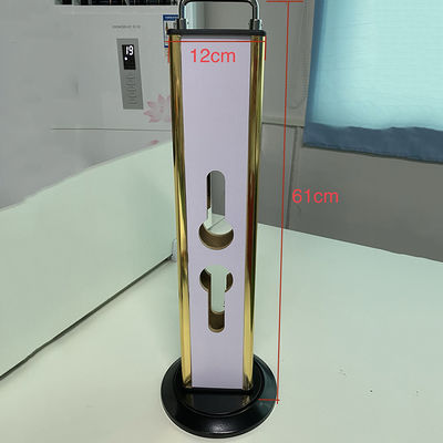 Aluminum Alloy and Wood Fingerprint Door Lock Display Stand 120x610mm 3.5kg 60mm Thickness