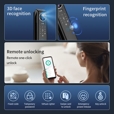 Qleung S959max Smart Door Lock with 3D Facial Recognition Fingerprint Recognition and Mobile Phone Unlock