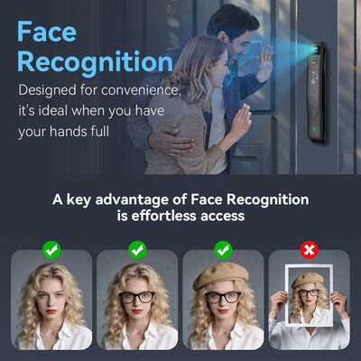 Automatic Fingerprint 3D Face Recognition Door Lock Palmprint LCD Display Tuya Active Video Calling WiFi Access Control Digital Door Lock