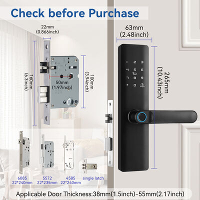 A11 Smart Fingerprint Room Door Lock | 6-in-1 Keyless Entry with WiFi App Control | Indoor Wooden Door Lock