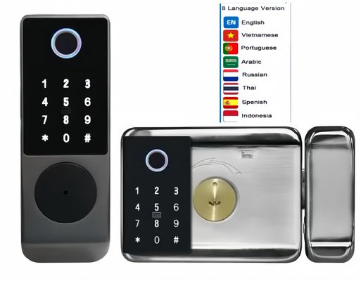 8 Diller Paslanmaz Rim Kilitli Akıllı Kapı Kilitli Çift taraflı İsteğe bağlı