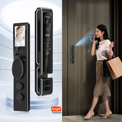 3 boyutlu yüz akıllı kapı kilidi S666 Intercom ile lüks kapı kilidi