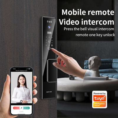 3 boyutlu yüz tanıma Tuya APP Intercom Kamera Biometrik parmak izi Akıllı kilitler Ev için