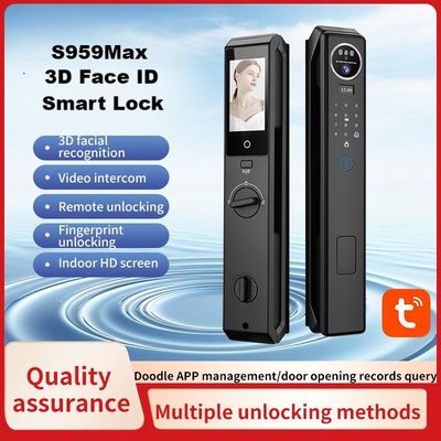 Yüz Kimliği Kamerasıyla Akıllı Kilit Cerradura Biometrik Parmak izi Tuya WiFi Video Çağrı