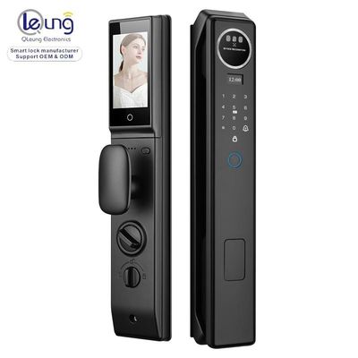 Qleung S959MAX Yüz Biyometrik Video Arama Parmak izi Tanıma Anahtar Kartı Tuya Uygulama Tam Otomatik Akıllı Kapı Kilit