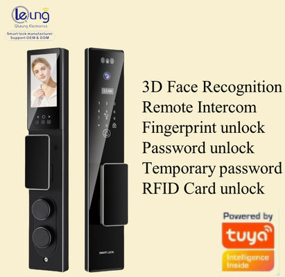 Qleung S555Max Face ID Video Intercom Parmak izi tanıma kartı Anahtar kodu Tuya Uygulama Uzaktan Kumanda Akıllı Kapı Kilit