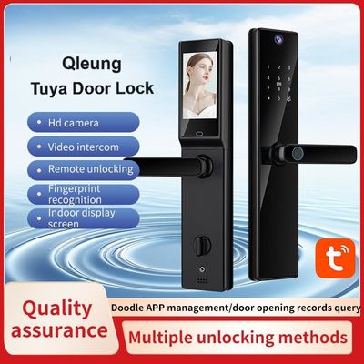 Qleung Video Çağrı Kamera Wifi Parmak izi kodu Anahtar Kartı Tuya Ev Oteli Kapı kilidi