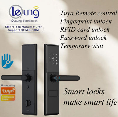 Qleung S829 Tuya Wifi Uzaktan Kumanda Parmak izi Kod Kartı Anahtarsız Güvenlik Akıllı Ev Kapısı Kilitli Ev Oteli
